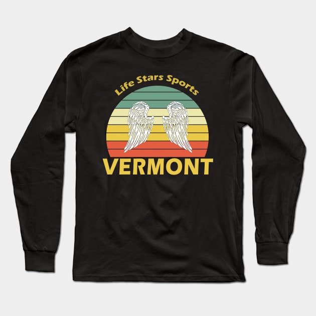 Vermont Retro Long Sleeve T-Shirt by Polahcrea